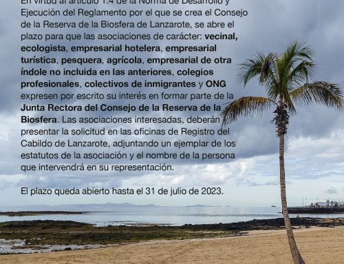 Abierto el plazo para participar en la Junta Rectora del Consejo de la Reserva de la Biosfera de Lanzarote